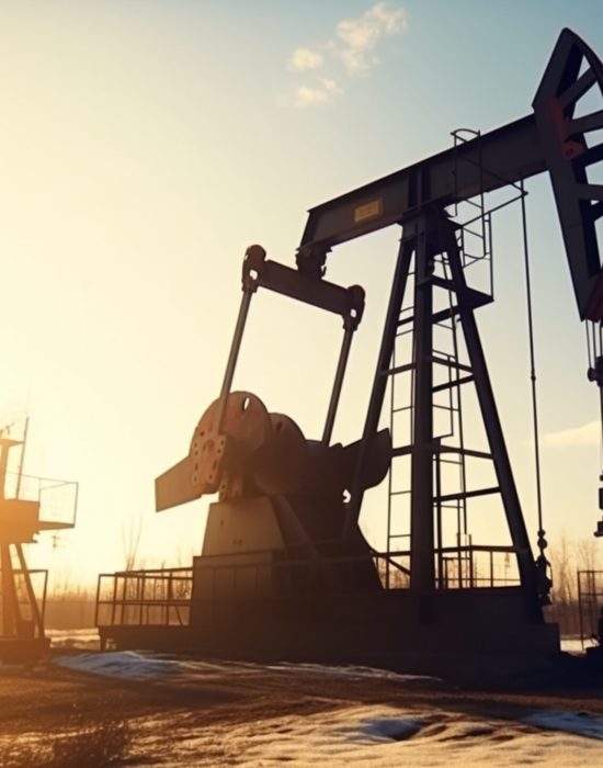 Oil rig, created with Generative AI technology